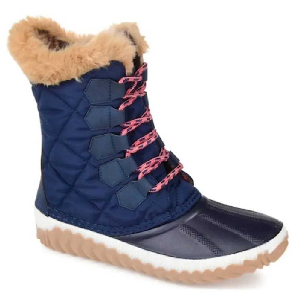 Journee Collection Womens Powder Winter Boots Duck Navy 10M New